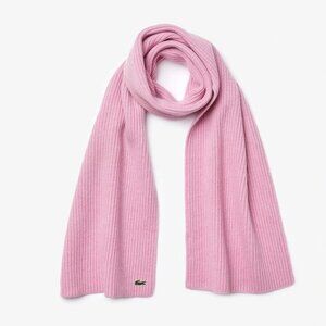LACOSTE pink wool scarf NEW with tags